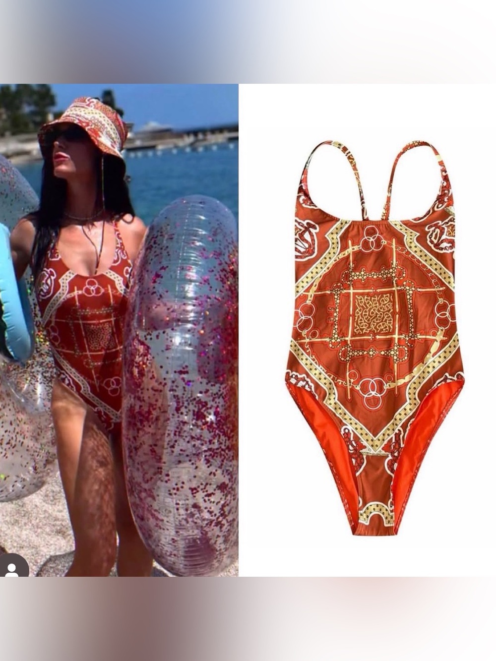TRENDING! HERMES 100% auth new tags MALLIOT DE BAIN CAMERON swimsuit bikini $975